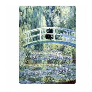 Monet Waterlilies Black Cat Magnet